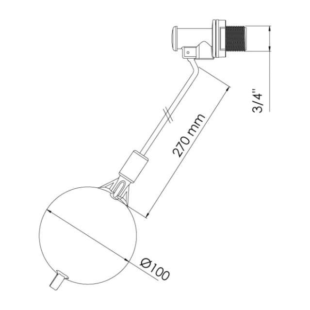 Robinet flotteur pour citerne 20/27 (3/4") EJIM — 2