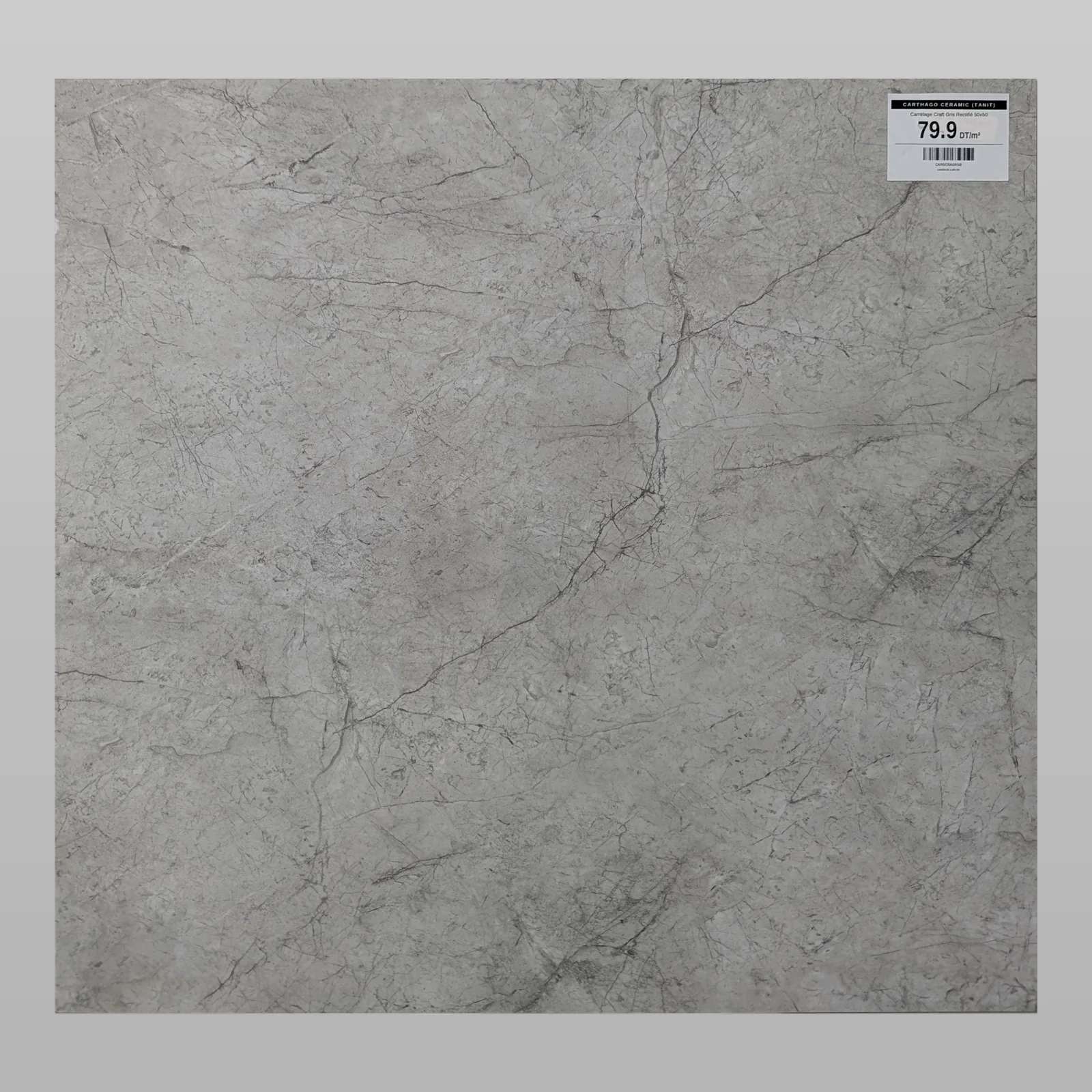 Carrelage Craft Gris Rectifié 50x50