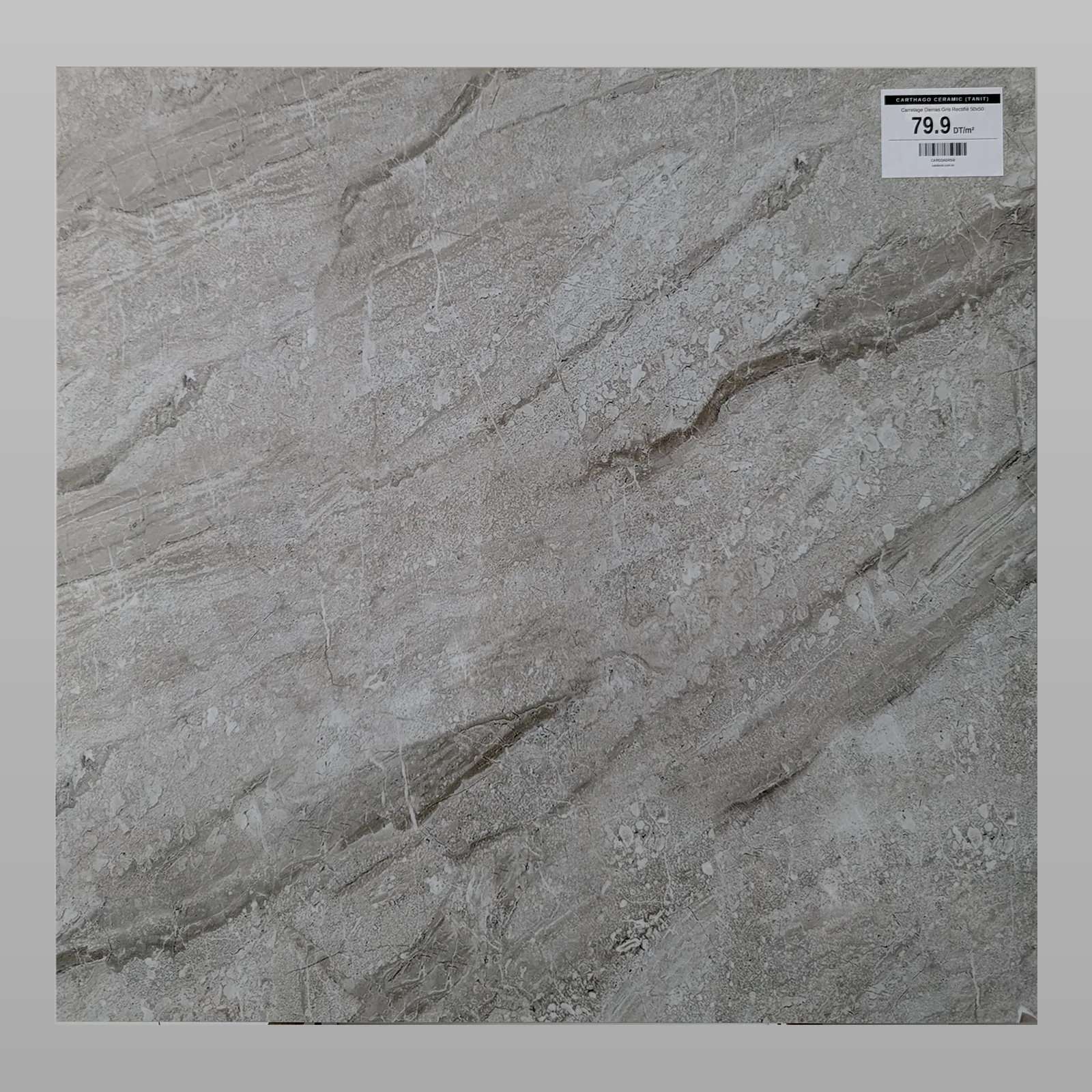 Carrelage Damas Gris Rectifié 50x50