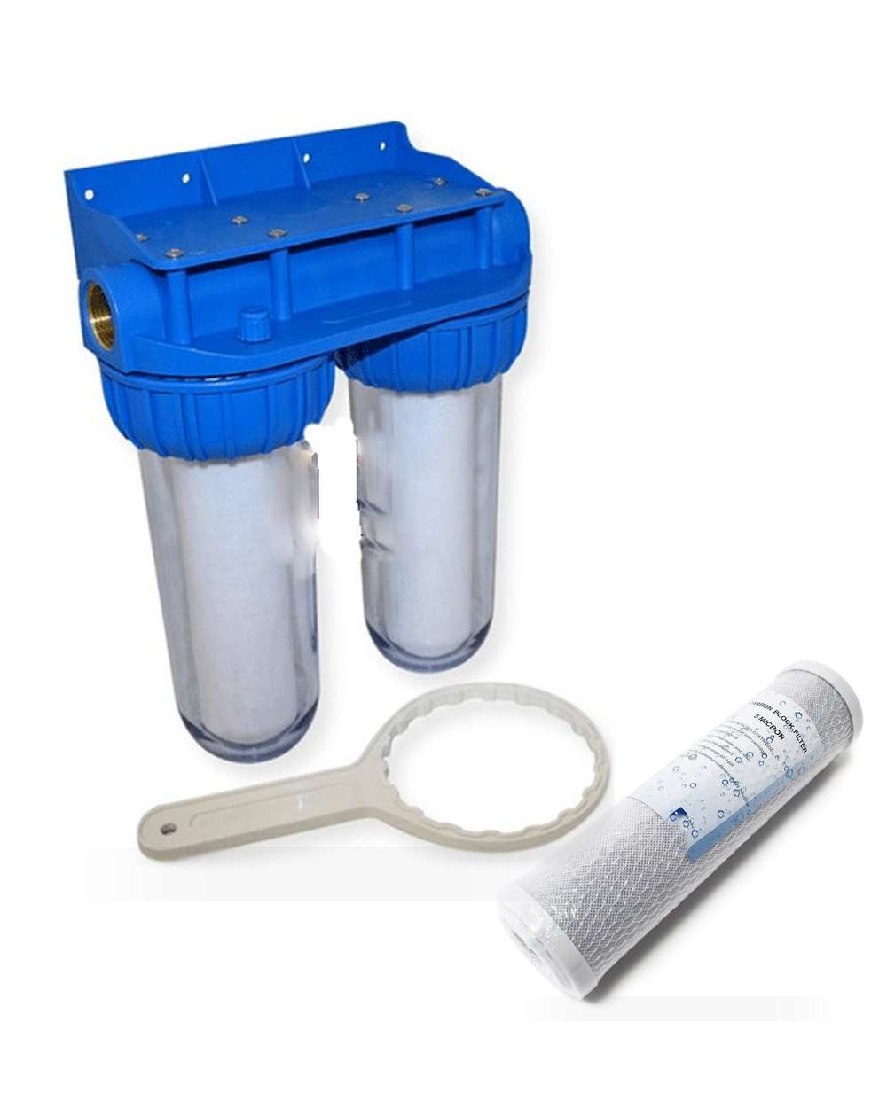 Pack filtre à eau double 3/4" + recharges