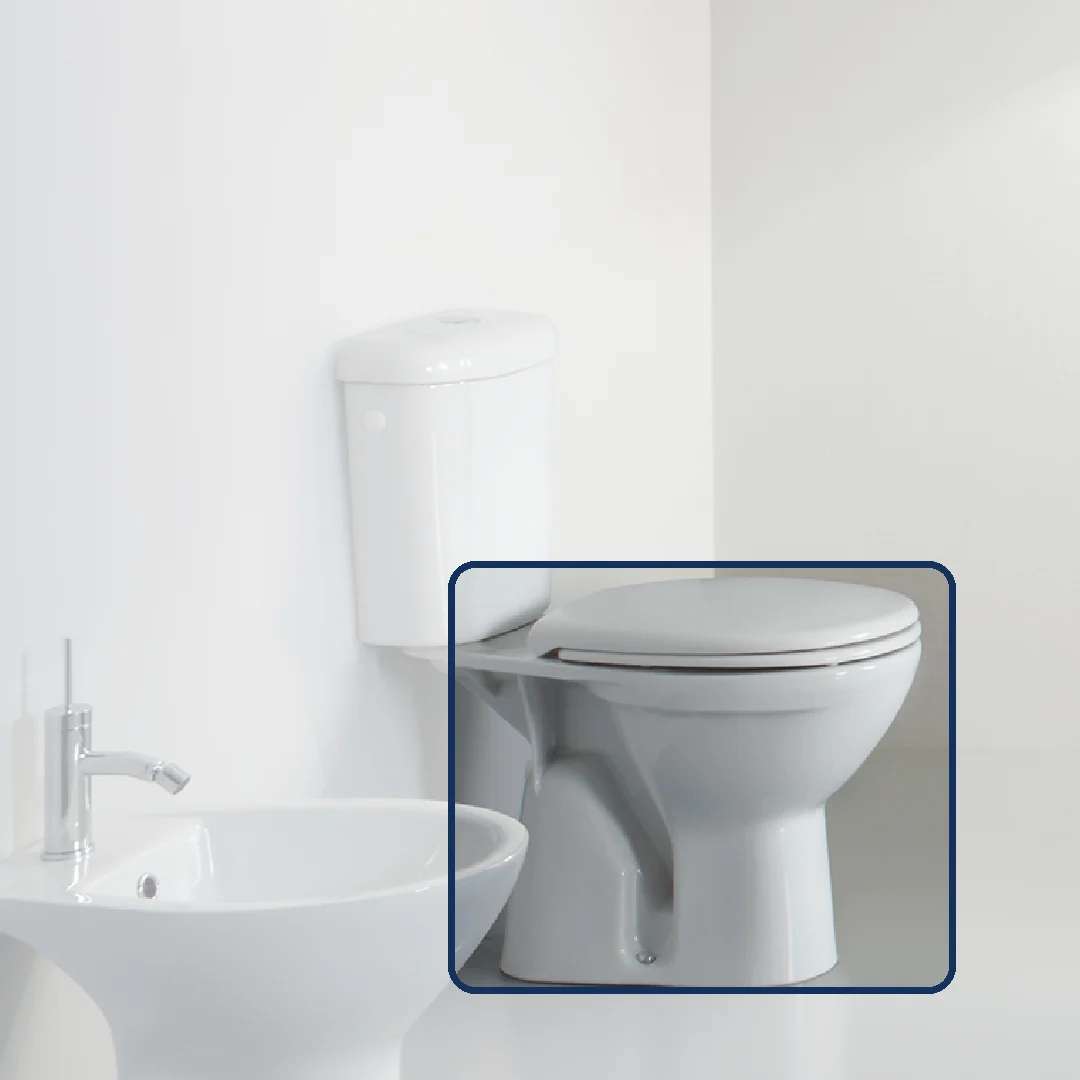 Azur White Toilet – Rear Outlet