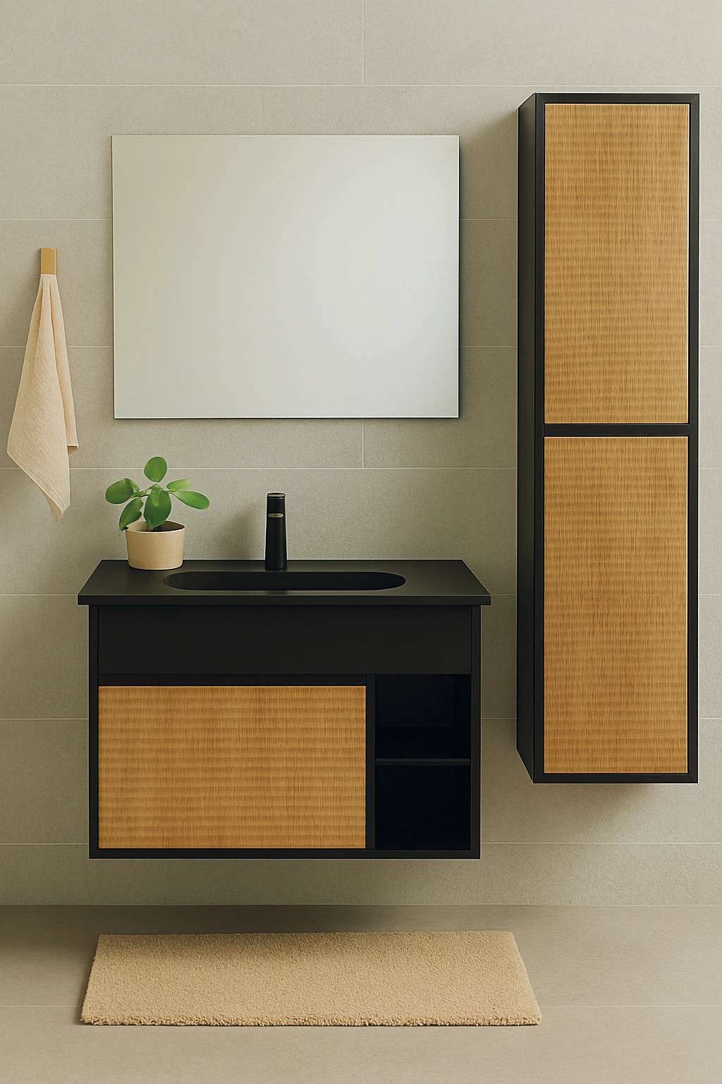 Meuble Salle de Bain Venise 80 cm avec Colonne