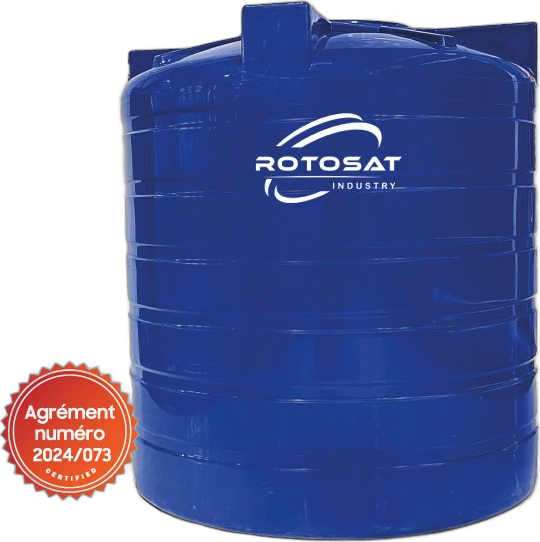 Citerne Verticale 1000L Tricouche (Bleu)